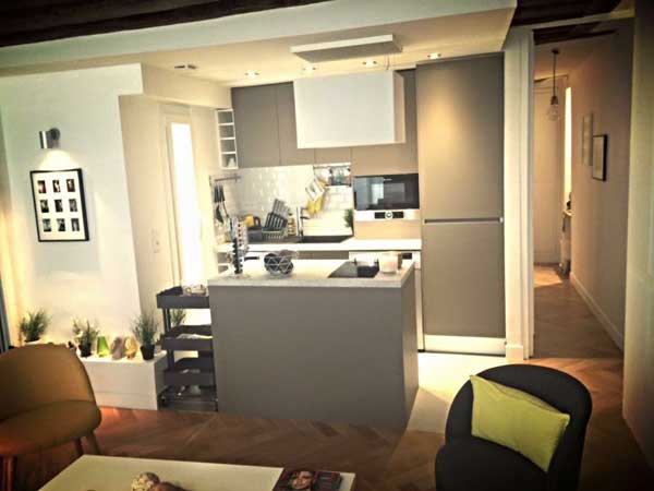 Réfection totale d’un appartement suivant projet décoratrice – 75006
